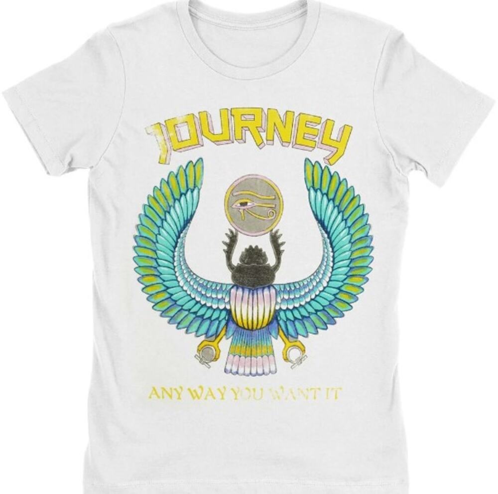 Goodie Two Sleeves JOURNEY Any Way You Want It Best Boyfriend Tee Rock White M